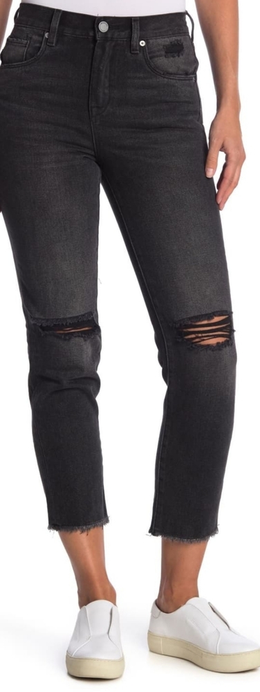 BlankNYC Demin Sz 30 Faded Black Frayed Hem Jeans